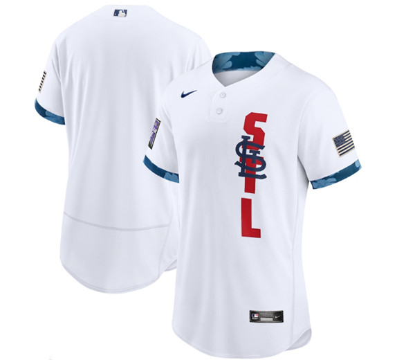 St. Louis Cardinals Blank 2021 White All-Star Flex Base Stitched MLB Jersey