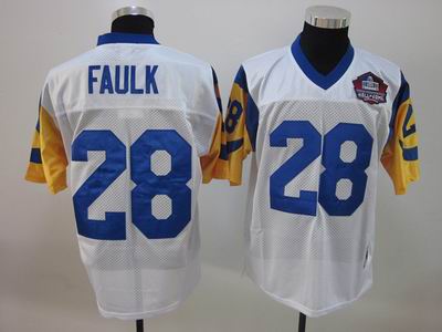 St. Louis Rams 28# Marshall faulk white Hall of Fame PATCH JERSEYS