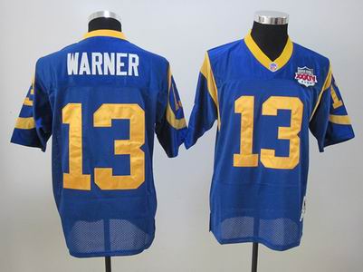 St. Louis Rams Super Bowl 2000 #13 Kurt Warner blue Football jerseys