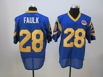 St. Louis Rams Super Bowl 2000 28# Marshall faulk blue jerseys