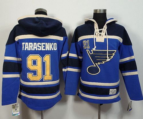 St.Louis Blues 91 Vladimir Tarasenko Light Blue Sawyer Hooded Sweatshirt NHL Jersey