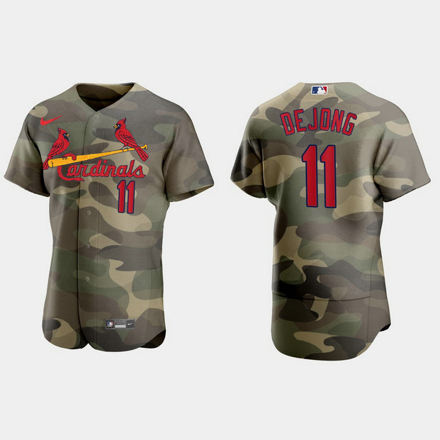 St.Louis Cardinals #11 Paul Dejong Men's Nike 2021 Armed Forces Day Authentic MLB Jersey -Camo