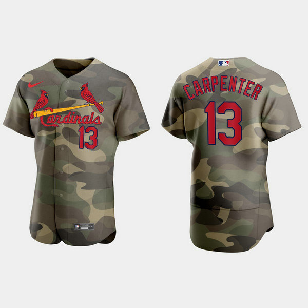 St.Louis Cardinals #13 Matt Carpenter Men's Nike 2021 Armed Forces Day Authentic MLB Jersey -Camo