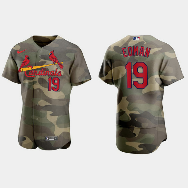 St.Louis Cardinals #19 Tommy Edman Men's Nike 2021 Armed Forces Day Authentic MLB Jersey -Camo