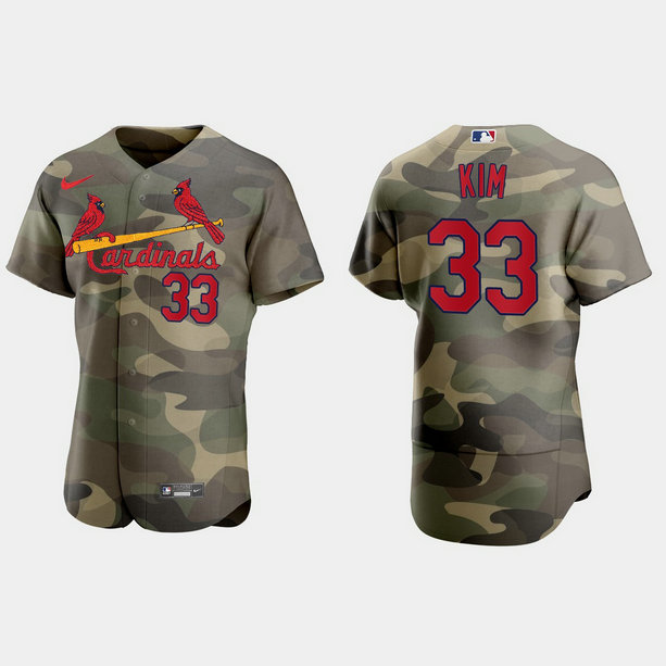 St.Louis Cardinals #33 Kwang Hyun Kim Men's Nike 2021 Armed Forces Day Authentic MLB Jersey -Camo