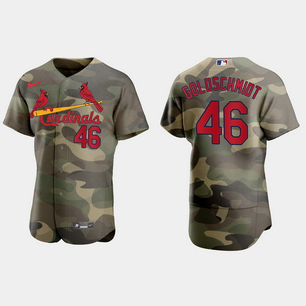 St.Louis Cardinals #46 Paul Goldschmidt Men's Nike 2021 Armed Forces Day Authentic MLB Jersey -Camo