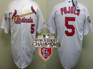 St.Louis Cardinals 5 Albert Pujols 2011 World Series Champions Jersey White