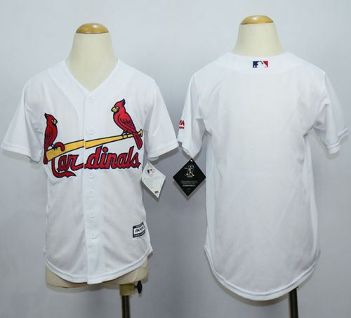 St.Louis Cardinals Blank White Cool Base Kid Baseball Jersey