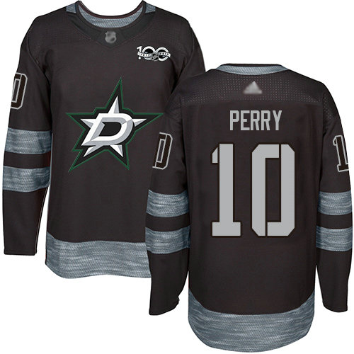 Stars #10 Corey Perry Black 1917-2017 100th Anniversary Stitched Hockey Jersey