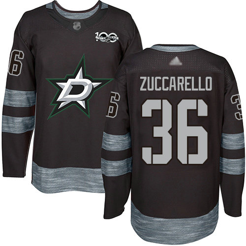 Stars #36 Mats Zuccarello Black 1917-2017 100th Anniversary Stitched Hockey Jersey