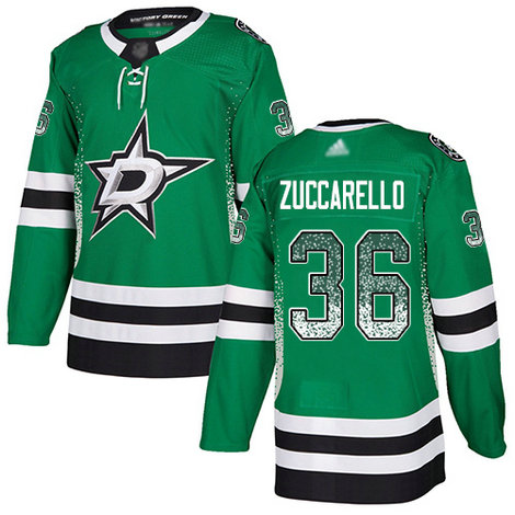 Stars #36 Mats Zuccarello Green Home Authentic Drift Fashion Stitched Hockey Jersey