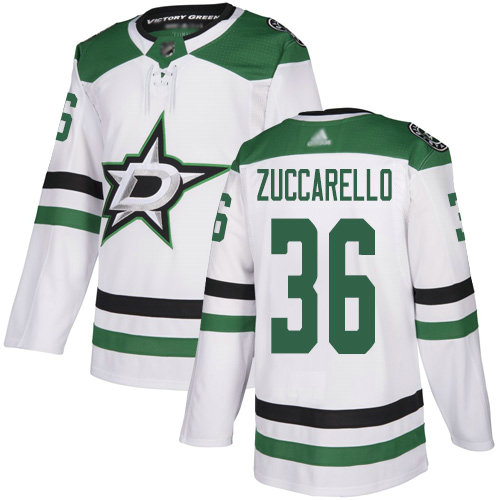 Stars #36 Mats Zuccarello White Road Authentic Stitched Hockey Jersey