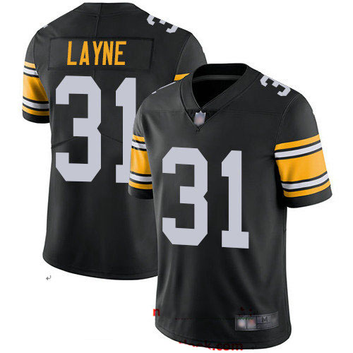 Steelers #31 Justin Layne Black Alternate Men's Stitched Football Vapor Untouchable Limited Jersey
