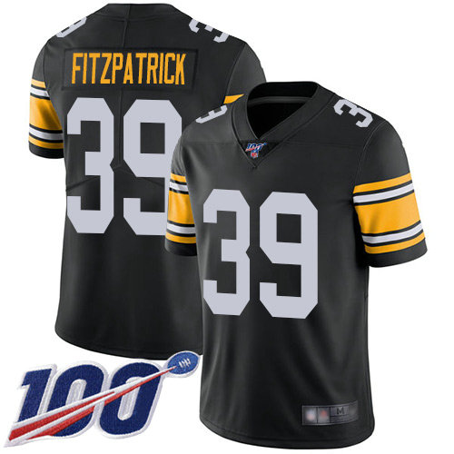 Steelers #39 Minkah Fitzpatrick Black Alternate Youth Stitched Football 100th Season Vapor Limited Jersey
