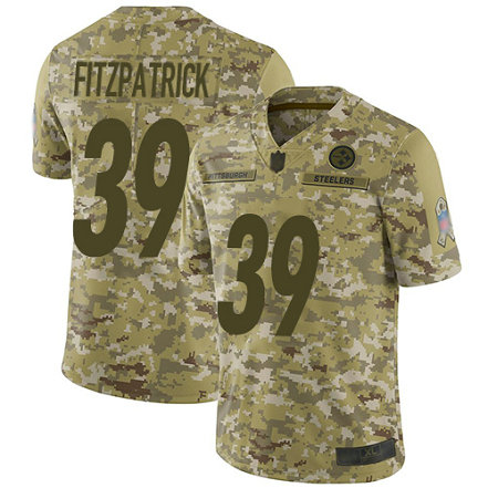 Steelers #39 Minkah Fitzpatrick Camo Youth Stitched Football Limited 2018 Salute to Service Jersey