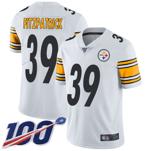 Steelers #39 Minkah Fitzpatrick White Youth Stitched Football 100th Season Vapor Limited Jersey