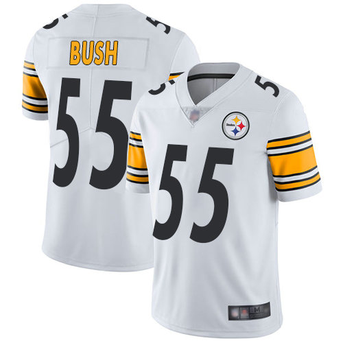 Steelers #55 Devin Bush White Men's Stitched Football Vapor Untouchable Limited Jersey