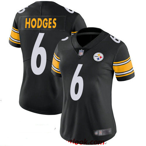 Steelers #6 Devlin Hodges Black Team Color Women's Stitched Football Vapor Untouchable Limited Jersey