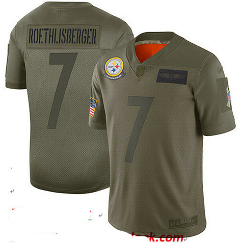 Steelers #7 Ben Roethlisberger Camo Youth Stitched Football Limited 2019 Salute to Service Jersey