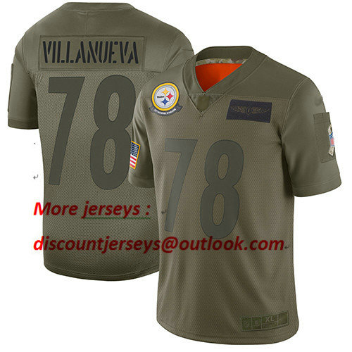 Steelers #78 Alejandro Villanueva Camo Youth Stitched Football Limited 2019 Salute to Service Jersey