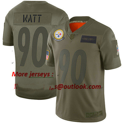 Steelers #90 T. J. Watt Camo Youth Stitched Football Limited 2019 Salute to Service Jersey