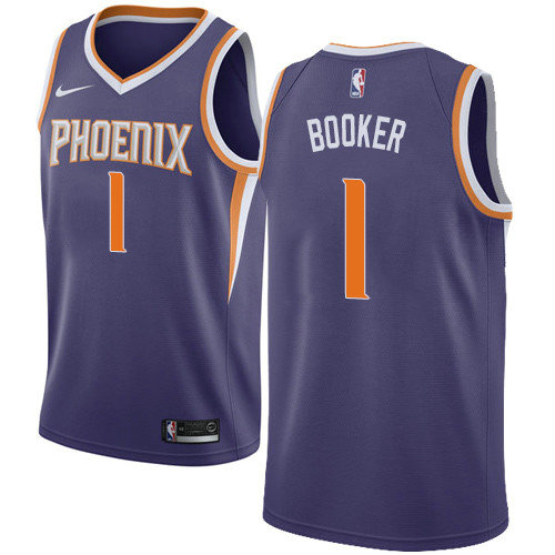 Suns #1 Devin Booker Purple Women's Basketball Swingman Icon Edition Jersey