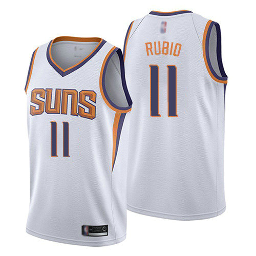 Suns #11 Ricky Rubio White Basketball Swingman Association Edition Jersey