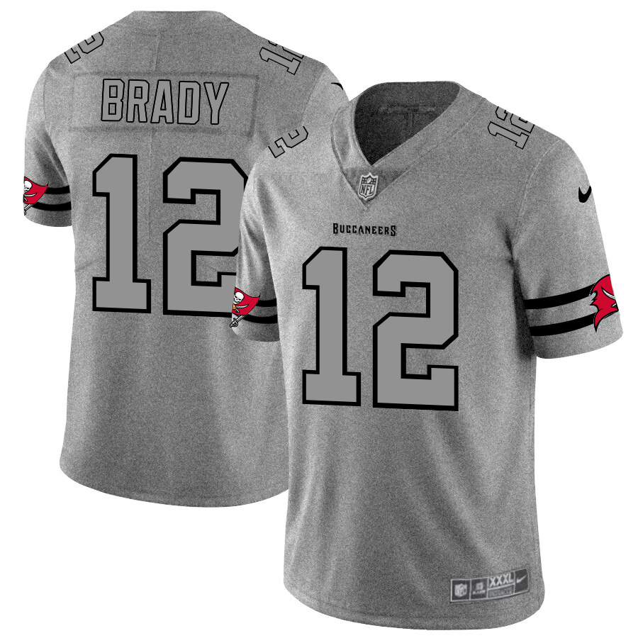 Tampa Bay Buccaneers #12 Tom Brady Men's Nike Gray Gridiron II Vapor Untouchable Limited NFL Jersey
