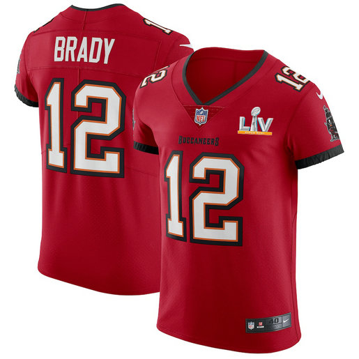 Tampa Bay Buccaneers #12 Tom Brady Men's Super Bowl LV Bound Nike Red Vapor Elite Jersey