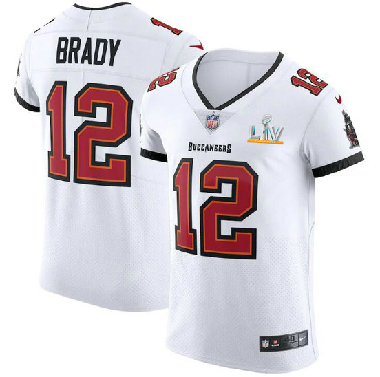 Tampa Bay Buccaneers #12 Tom Brady Men's Super Bowl LV Bound Nike White Vapor Elite Jersey