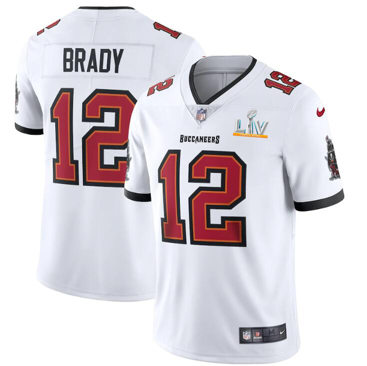 Tampa Bay Buccaneers #12 Tom Brady Men's Super Bowl LV Bound Nike White Vapor Limited Jersey