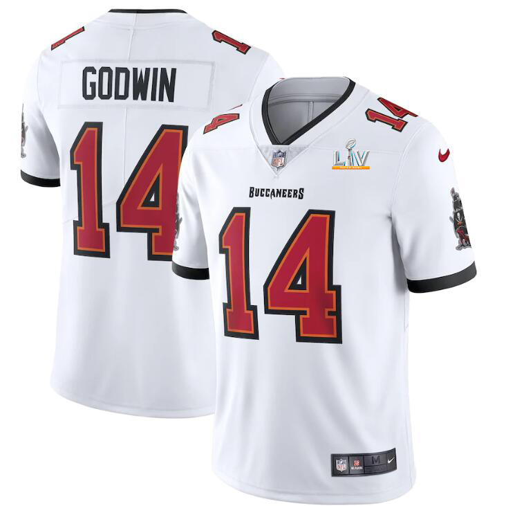 Tampa Bay Buccaneers #14 Chris Godwin Men's Super Bowl LV Bound Nike White Vapor Limited Jersey