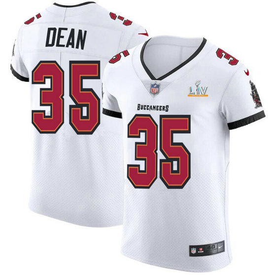 Tampa Bay Buccaneers #35 Jamel Dean Men's Super Bowl LV Bound Nike White Vapor Elite Jersey