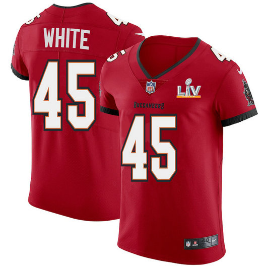Tampa Bay Buccaneers #45 Devin White Men's Super Bowl LV Bound Nike Red Vapor Elite Jersey