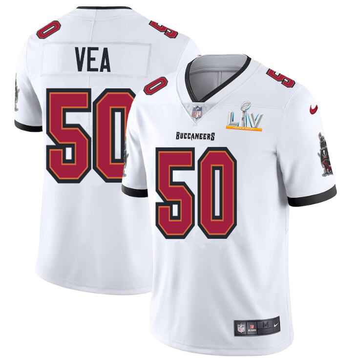 Tampa Bay Buccaneers #50 Vita Vea Men's Super Bowl LV Bound Nike White Vapor Limited Jersey