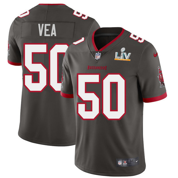 Tampa Bay Buccaneers #50 Vita Vea Youth Super Bowl LV Bound Nike Pewter Alternate Vapor Limited Jersey