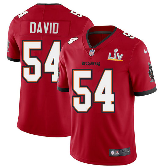Tampa Bay Buccaneers #54 Lavonte David Men's Super Bowl LV Bound Nike Red Vapor Limited Jersey