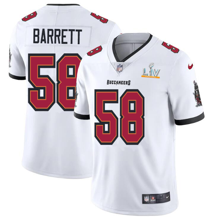 Tampa Bay Buccaneers #58 Shaquil Barrett Men's Super Bowl LV Bound Nike White Vapor Limited Jersey