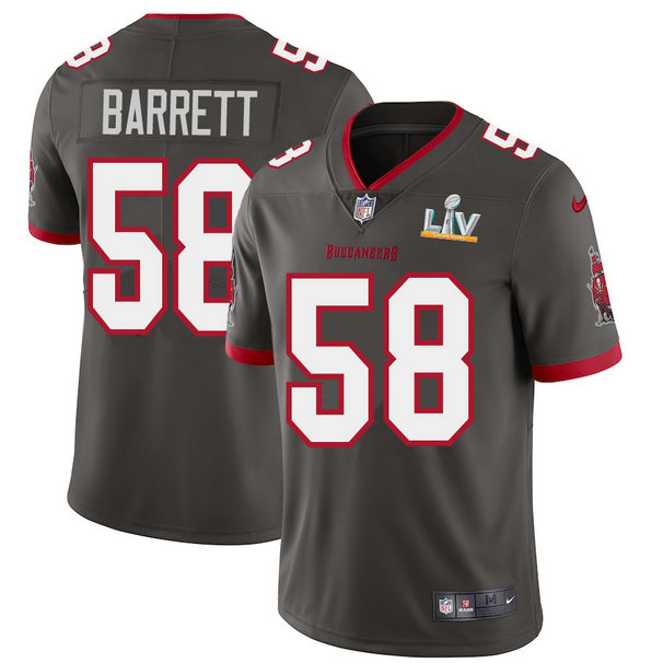 Tampa Bay Buccaneers #58 Shaquil Barrett Youth Super Bowl LV Bound Nike Pewter Alternate Vapor Limited Jersey