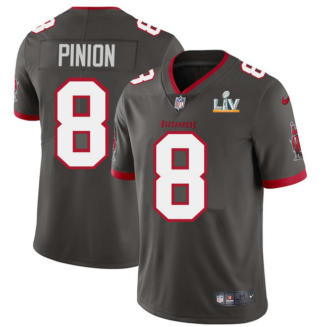 Tampa Bay Buccaneers #8 Bradley Pinion Men's Super Bowl LV Bound Nike Pewter Alternate Vapor Limited Jersey
