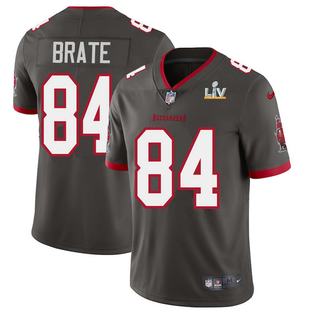 Tampa Bay Buccaneers #84 Cameron Brate Youth Super Bowl LV Bound Nike Pewter Alternate Vapor Limited Jersey