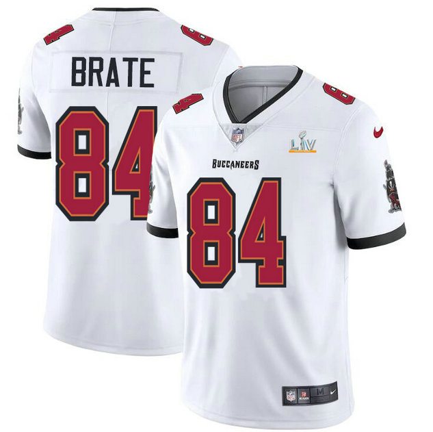 Tampa Bay Buccaneers #84 Cameron Brate Youth Super Bowl LV Bound Nike White Vapor Limited Jersey