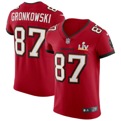 Tampa Bay Buccaneers #87 Rob Gronkowski Men's Super Bowl LV Bound Nike Red Vapor Elite Jersey