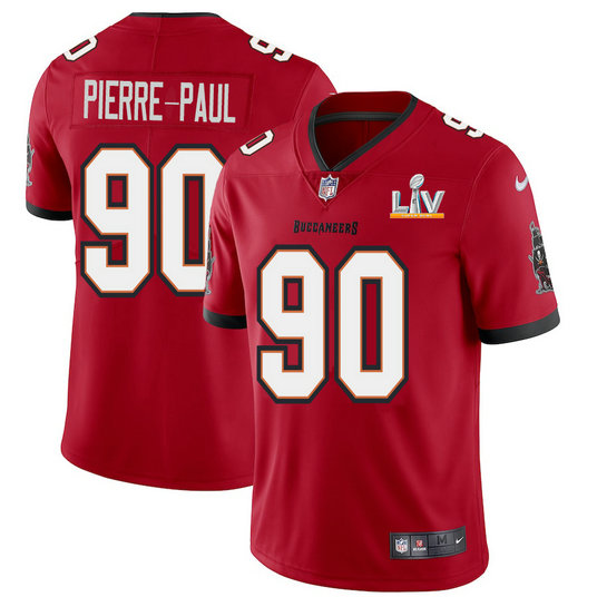 Tampa Bay Buccaneers #90 Jason Pierre-Paul Men's Super Bowl LV Bound Nike Red Vapor Limited Jersey