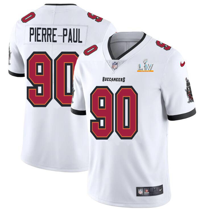Tampa Bay Buccaneers #90 Jason Pierre-Paul Men's Super Bowl LV Bound Nike White Vapor Limited Jersey