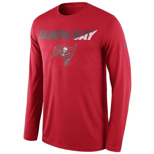 Tampa Bay Buccaneers Nike Red Legend Staff Practice Long Sleeves Performance T-Shirt