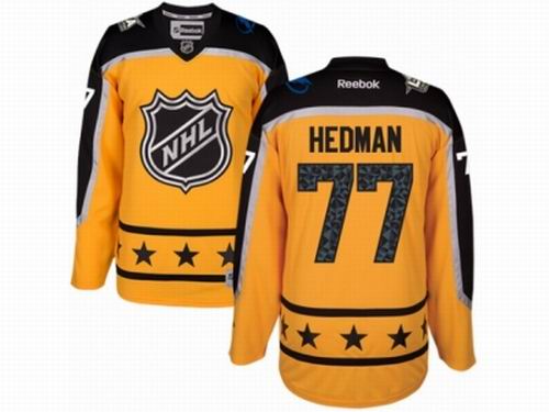 Tampa Bay Lightning #77 Victor Hedman Yellow Atlantic Division 2017 All-Star NHL Jersey