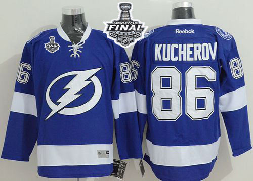 Tampa Bay Lightning 86 Nikita Kucherov Blue 2015 Stanley Cup NHL Jersey