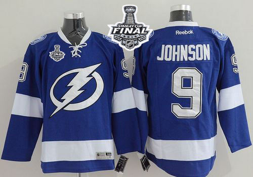 Tampa Bay Lightning 9 Tyler Johnson Blue 2015 Stanley Cup NHL Jersey