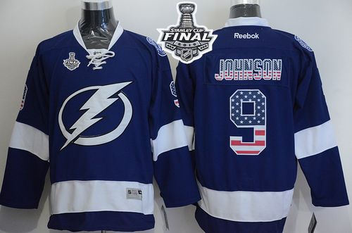 Tampa Bay Lightning 9 Tyler Johnson Blue USA Flag Fashion 2015 Stanley Cup NHL Jersey